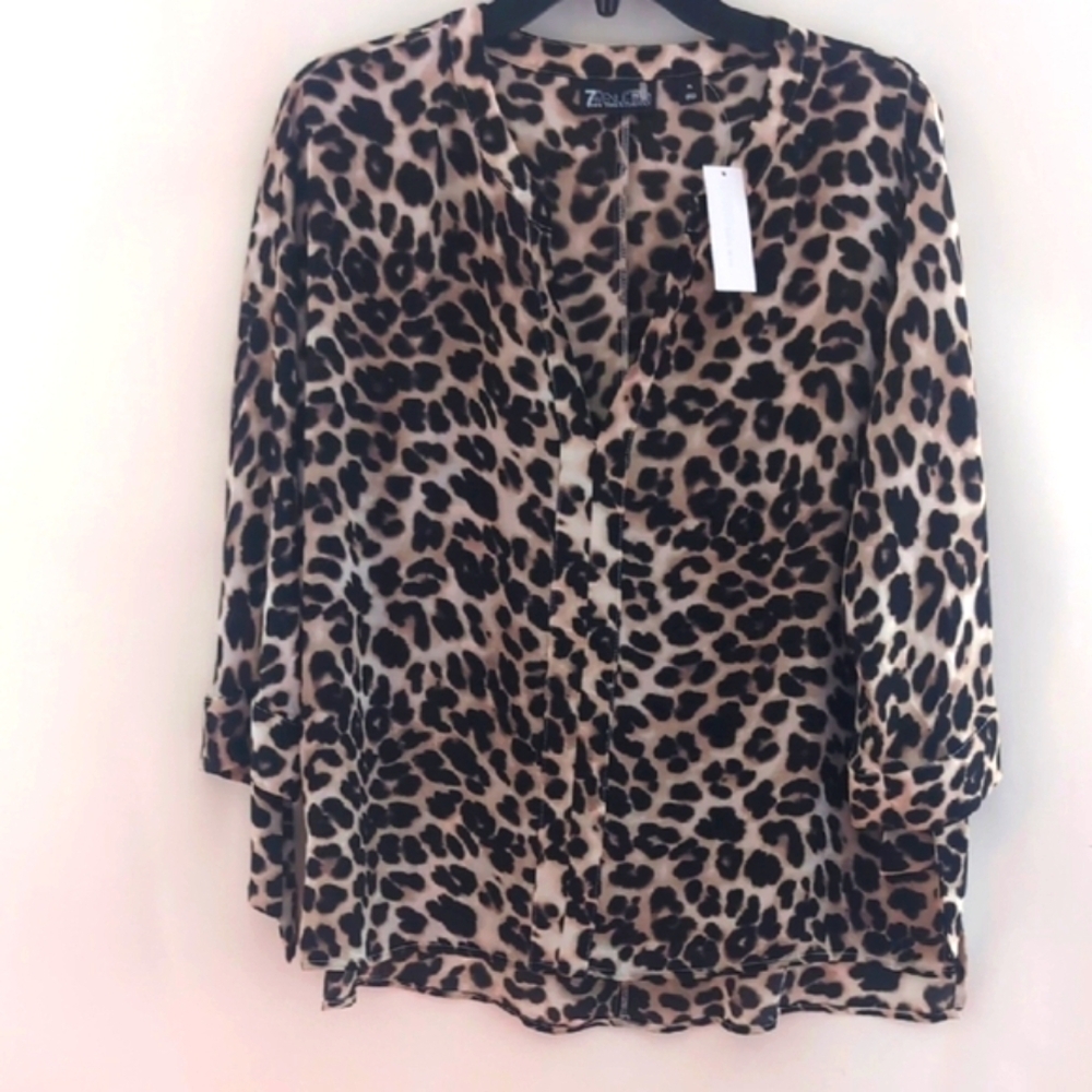 NY&CO Women's Leopard Print Top Sixe XL NWTG